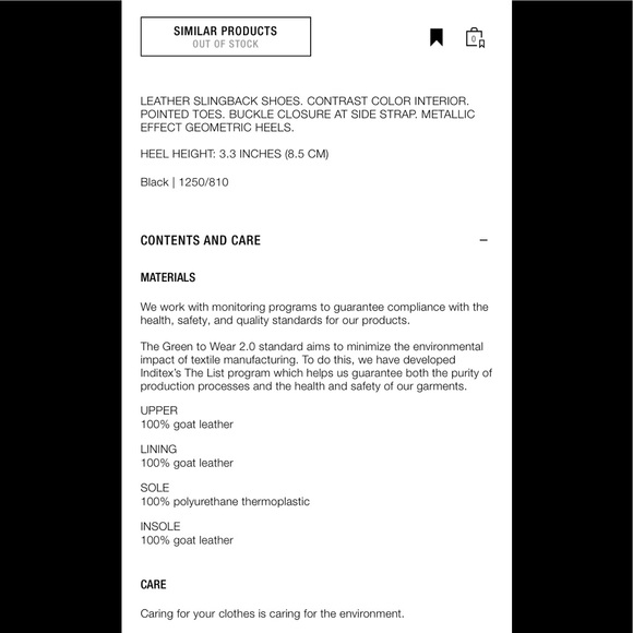 Zara metal heel leather slingback shoes - Picture 6 of 7